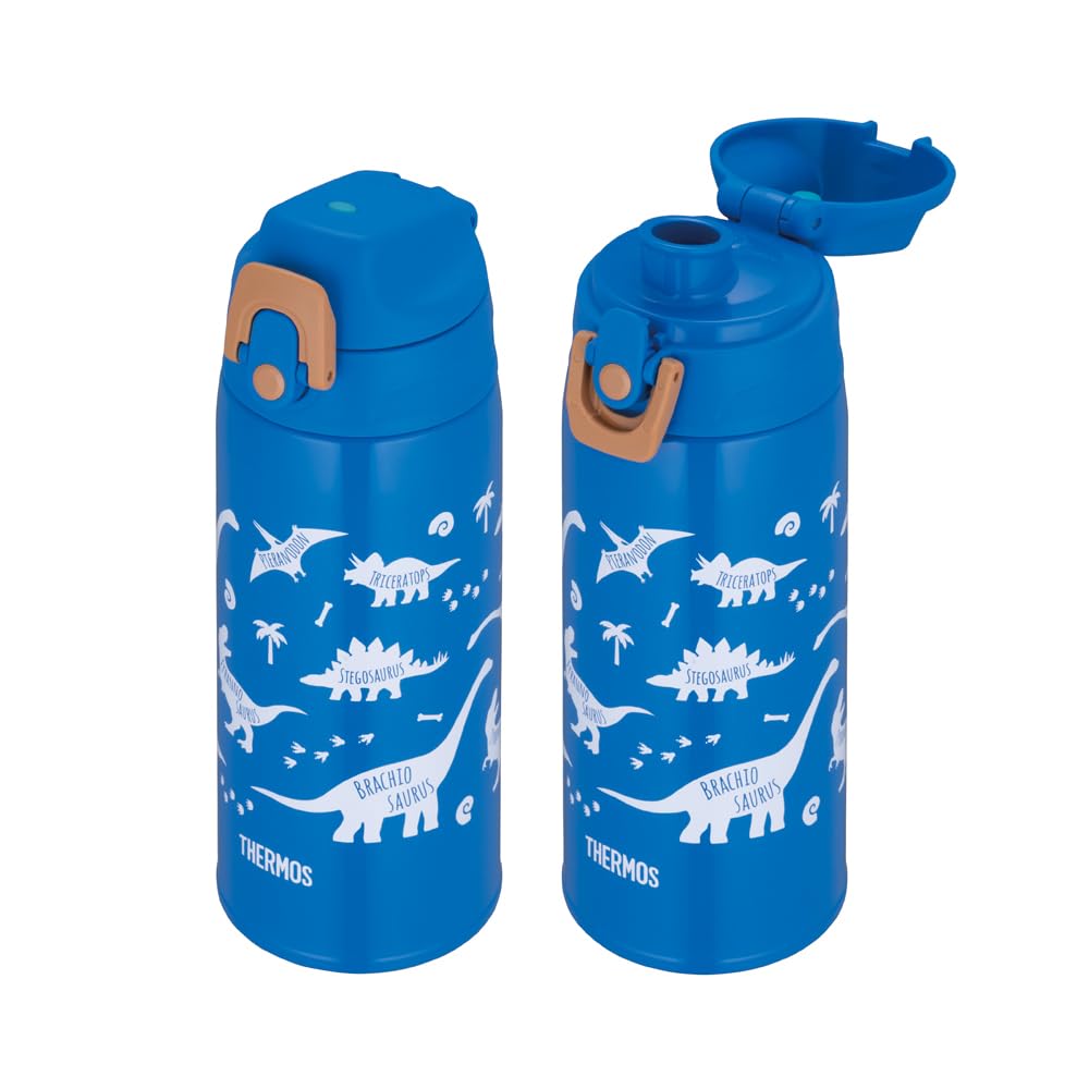 Thermos Vacuum Insulated Water Direct Includes Suitable for Suitable for School or BLBW Two-Way Bottle, 0.6L/0.63L, Blue-Brown, Drinking, Cup,