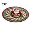 Soft Imitation Cashmere Rug Round Christmas Rug, 39" Santa Snowflake Pattern, Non Slip Carpet Holiday Area for Home Living Room Bedroom Decor Washable