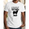 European Sizes Men's Casual Crew Neck T-Shirt with Sheep Graphic Summer Regular Fit Short Sleeve Tee Crew Neck Style Top