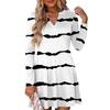 Women's Fashion Striped V-Neck Long Sleeve  Dress