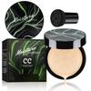 CC Cream Foundation with Soft Mushroom Sponge, Long Lasting Brightening Matte Finish, Coffee Shade