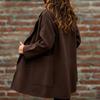 Women's Double-Breasted Long Sleeve Coat Loose Fit Winter Fall Fashion Outerwear