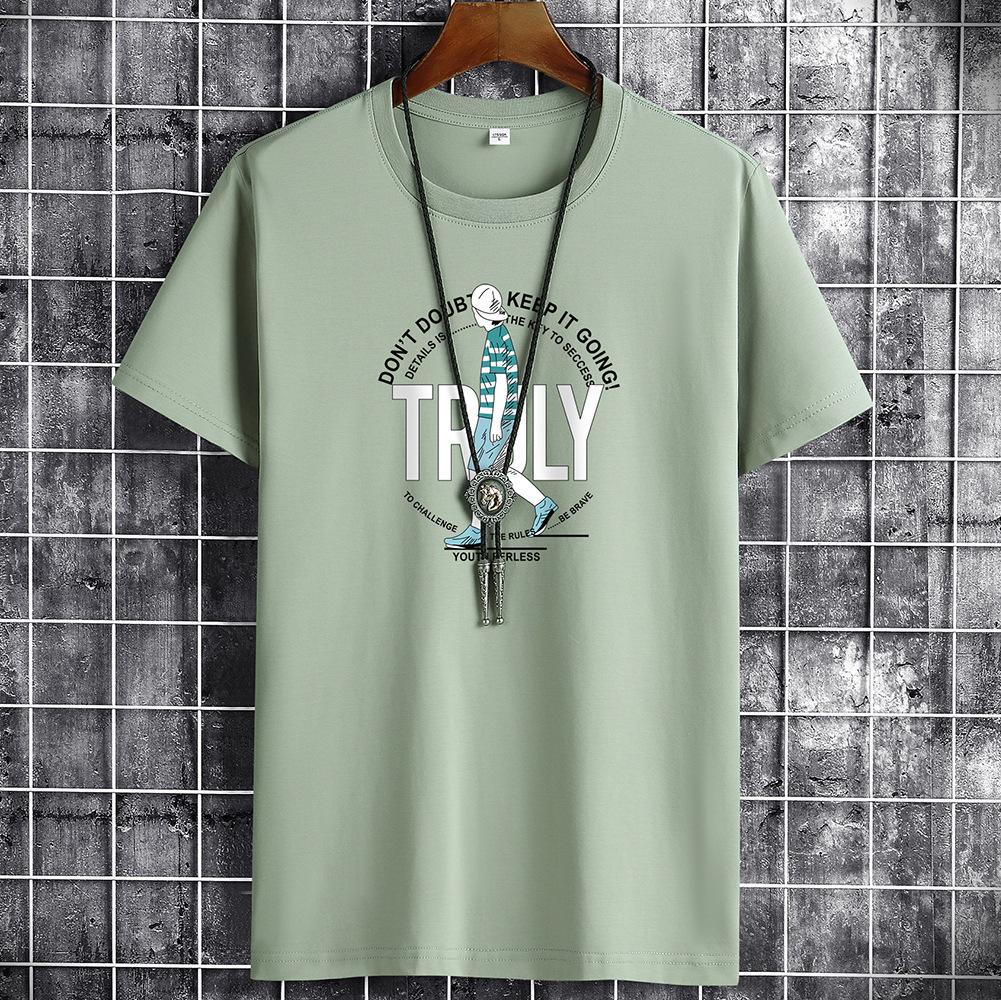 

7 цветов Мужская модная футболка с короткими рукавами из чистого хлопка S