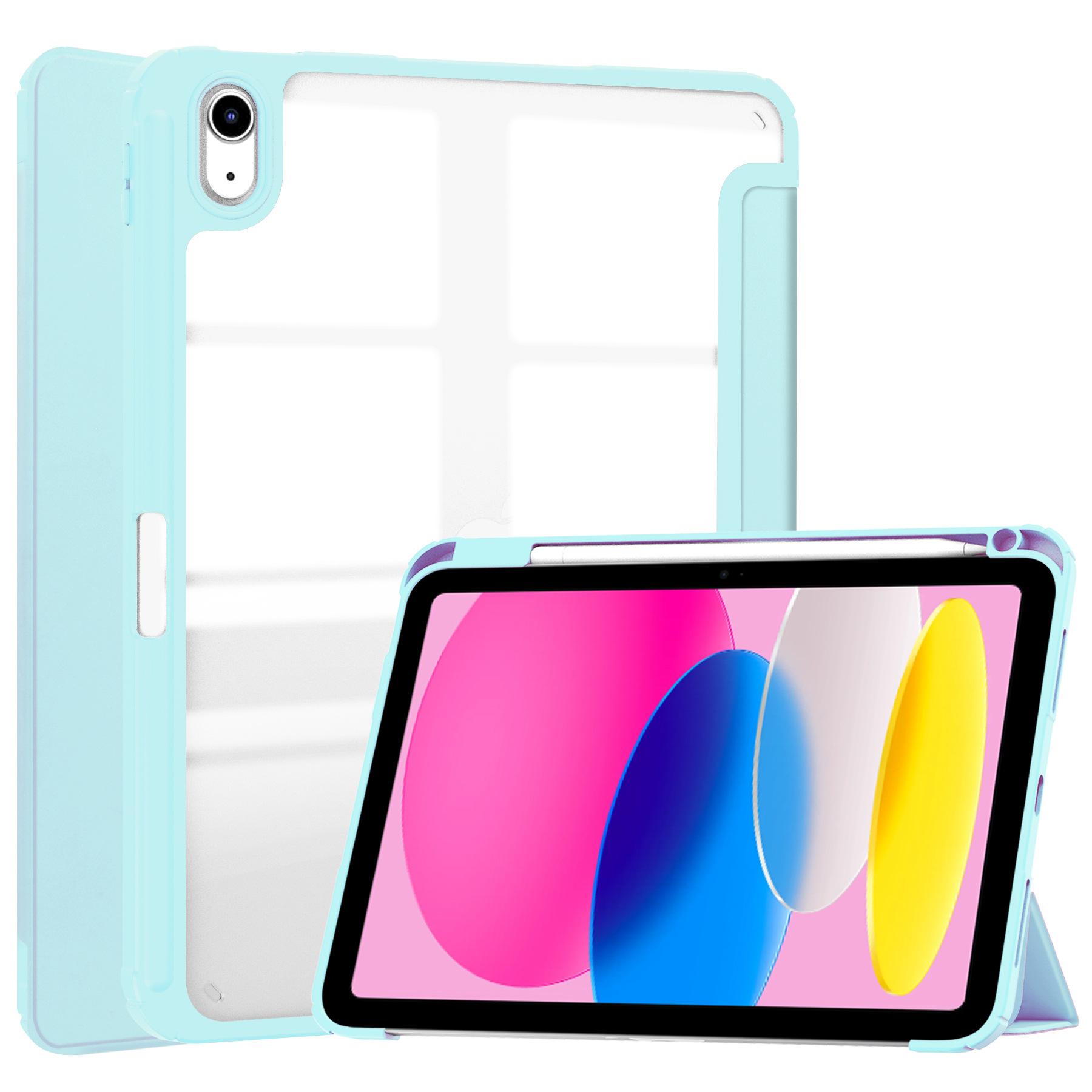 

For ipad 11 protective case TPU pen slot acrylic tablet case 2025 iPad 11 небо синє кольору
