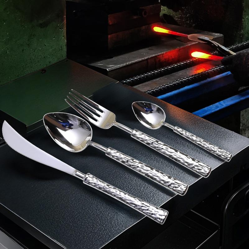 304 Stainless Steel Relief Stone Creative Light Luxury High-end Restaurant Steak Knife Fork Hotel Tableware Set Dessert Spoon