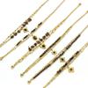 Gold Plated Stainless Steel Tiger Eye & Crushed Stone Beaded Bracelet for Women - Retro Luxury Jewelry