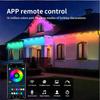 Permanent Outdoor Lights RGB Eaves Lights Bluetooth IP67 Waterproof APP&Remote Control Music Sync Timer for Party Holiday Decor