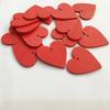 20pcs Craft Scrapbooking Wedding Diy Decor Red Love Heart Shape Wood Slice Pieces with Hole for DIY