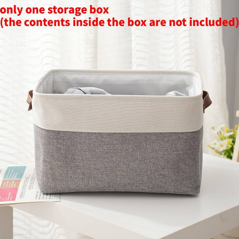 Cotton Linen Eva Thick Collapsible Storage Basket With Handles For Bedroom And Living Room Organization