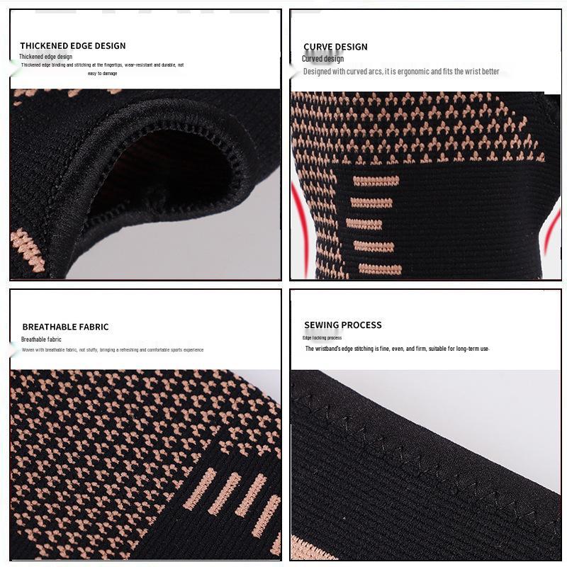 Breathable Sports Protective Gear Set: Knitted Wrist Brace, Elastic Ankle Brace, Cycling Knee Pads, Elbow Pads