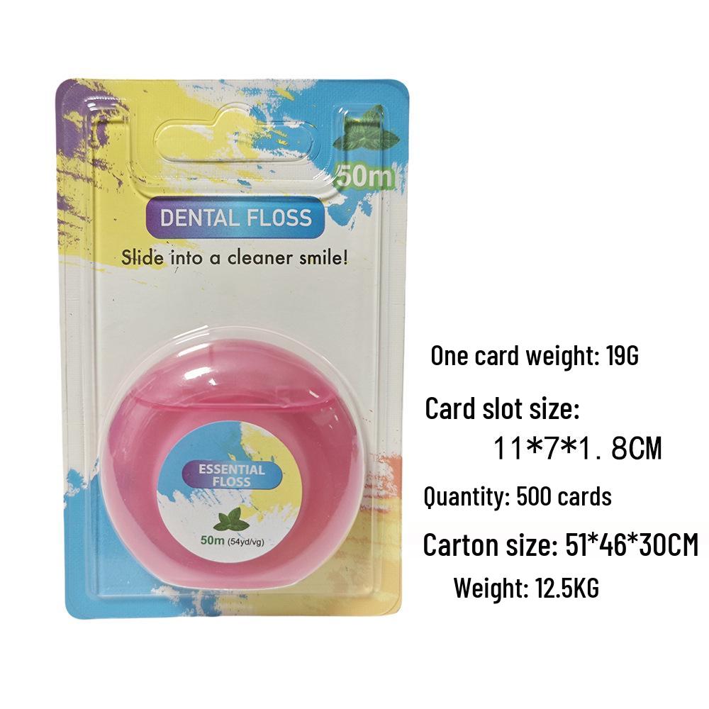 Extra Soft Mint Micro-Waxed Nylon Dental Floss, 50M - Disposable Interdental Cleaner