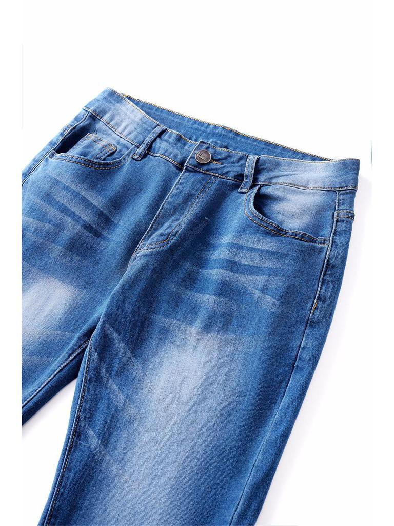 European & North American Women's Elastic Bell Bottom Fringe Jeans