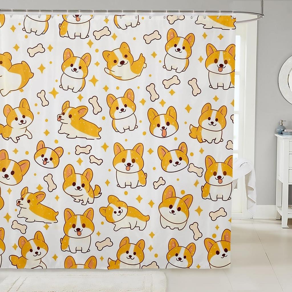 Cat Fabric Shower Curtain for Girls Kids Teen,Colorful Cartoon Animals Bathroom Shower Curtain Sets Cute Pet Shower Curtain