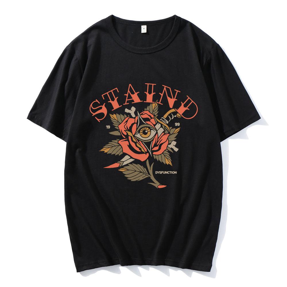 STAIND Tattoo Dysfunction Tee Short Sleeve Cotton Male T-shirt Unisex Streetwear Loose Casual Fashion Men/Women Tshirts Merch