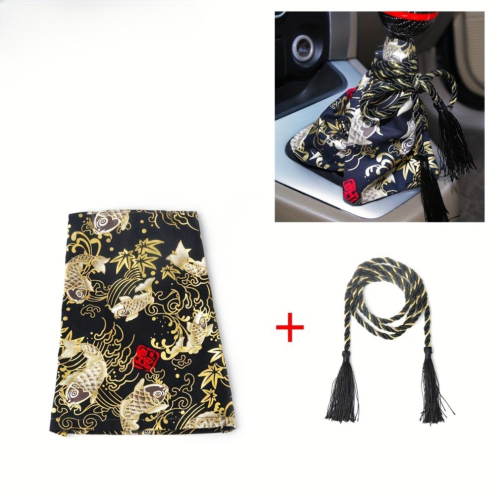 Ein Stück Vintage-Auto-Schalthebelabdeckung im japanischen Stil mit Quaste – Ein traditioneller ästhetischer Schutz für den Schalthebel gegen Staub