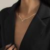 Women Necklace Flat Snake Chain V-shaped Jewelry Hip Hop Lightweight Choker Necklace Jewelry Gift