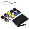3303A Gradul Grey White Frame 6 In 1 Polarized Clips Magnetic Glasses Sunglasses With 5 Clips Magnet Can Be