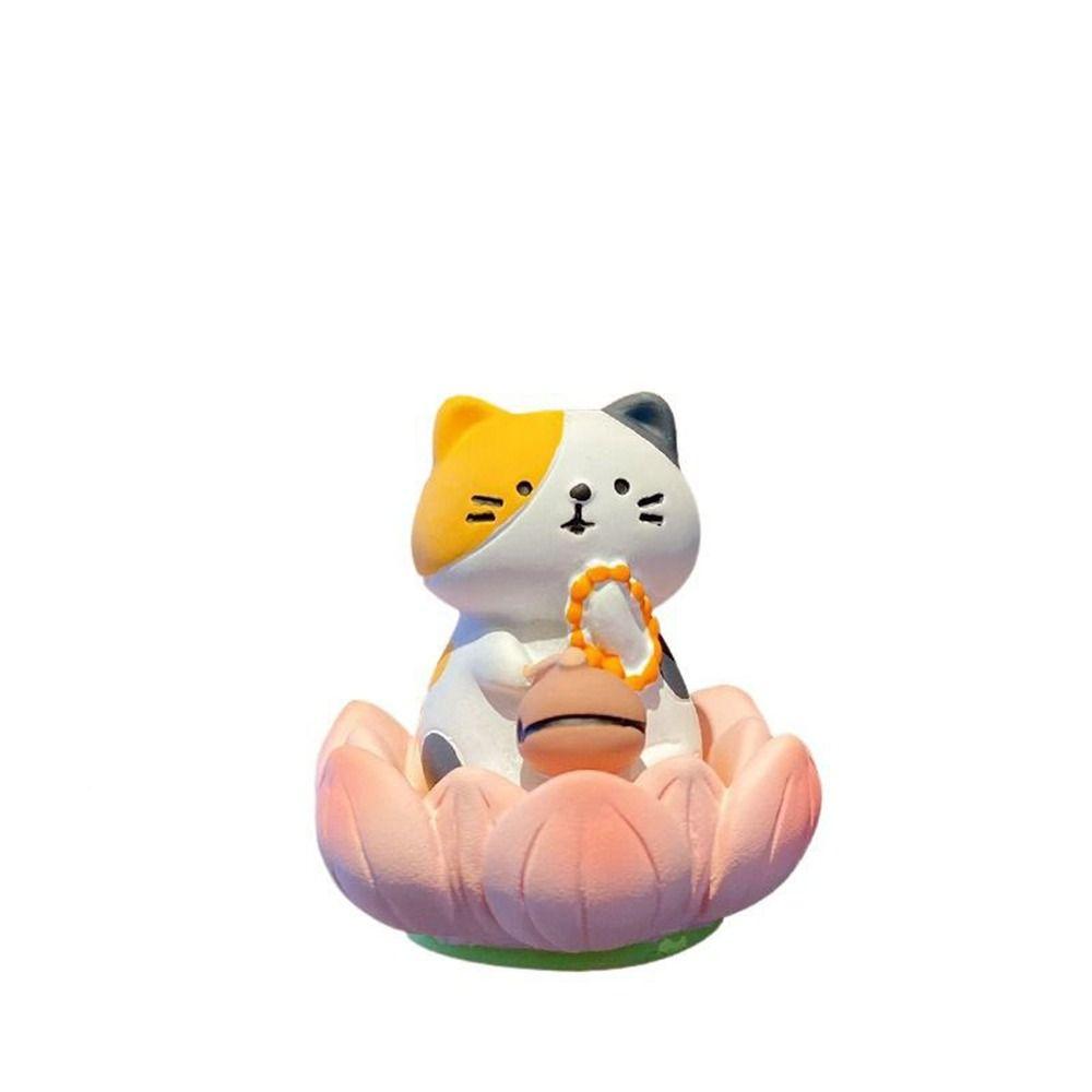 Cartoon Good Luck Lotus Ornament Buddha Style Capybara Model Figure Lotus Pig Car Ornaments Office