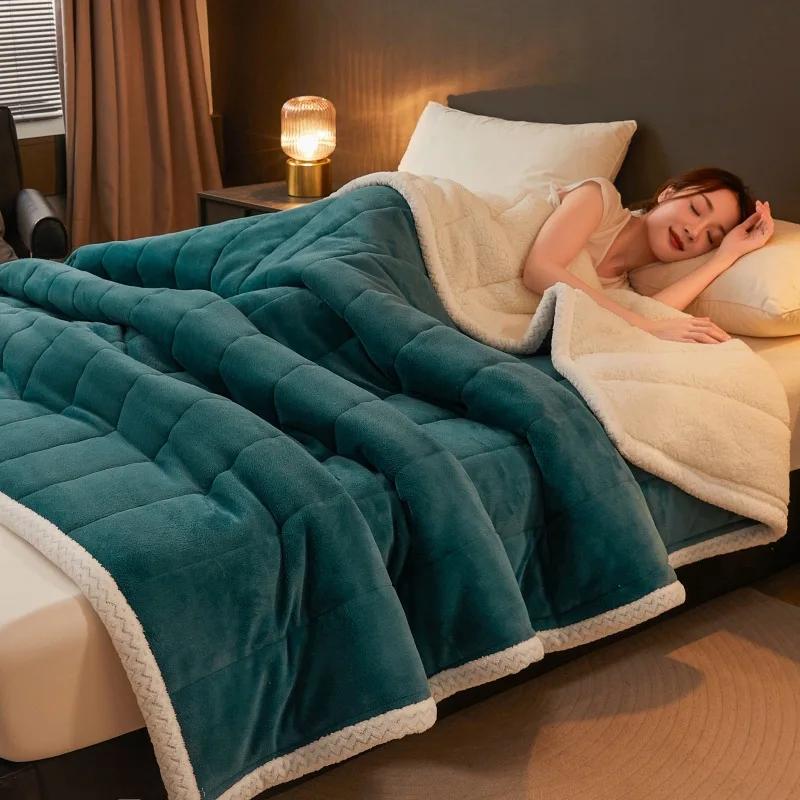 New Super Soft Fluffy Lightweight Fleece Blanket Autumn Winter Blanket Soft Fluffy Soft Warm Winter Blanket with Heat Retention