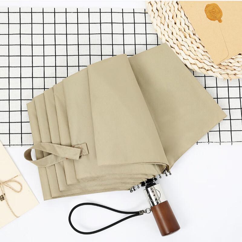 Nanjiao Automatic Vintage Wooden Handle Folding Umbrella