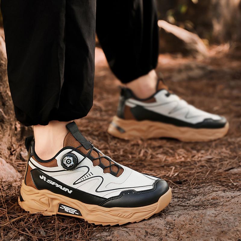 Men's rotating shoelaces sports shoes Four season new breathable soft sole comfort outdoor running shoes fashion casual sneakers