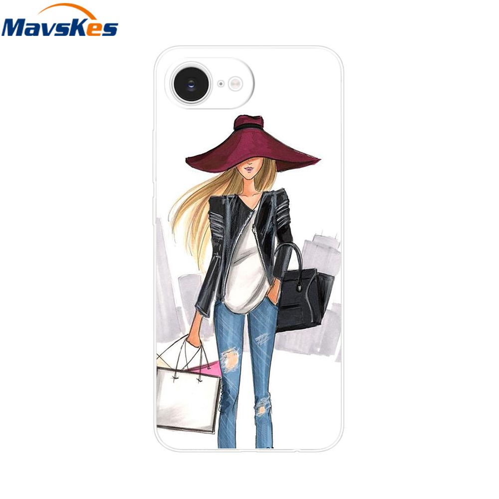 For iPhone 16e Case For Apple iPhone 16e Case Luxury Clear Painted Cover Case For iPhone 16e 16 E Coque Protective Cover Fundas