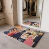 T-Tamako Market Floor Mat Flannel Door Mat Non-Slip Absorbent Washable Indoor Home Rug