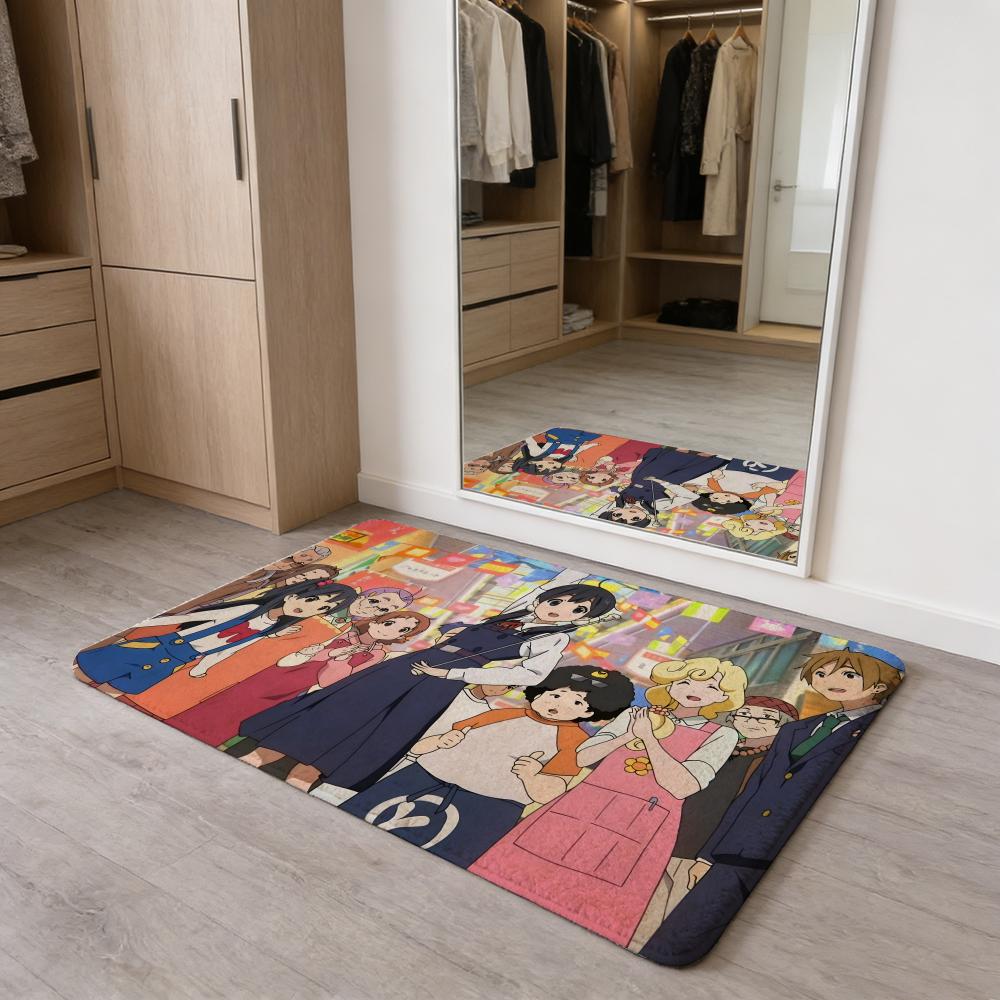 T-Tamako Market Floor Mat Flannel Door Mat Non-Slip Absorbent Washable Indoor Home Rug