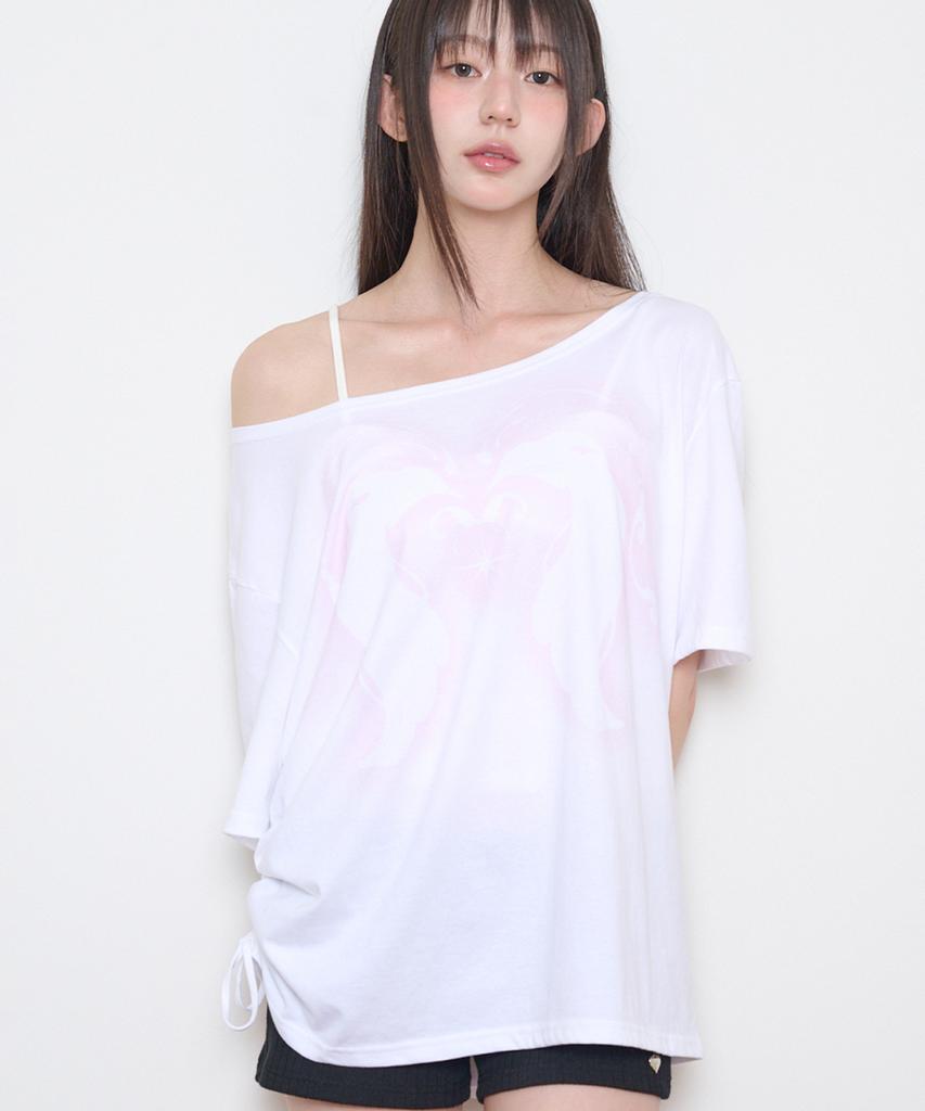 ILLIGO Seso Angel Off-Shoulder T-Shirt White
