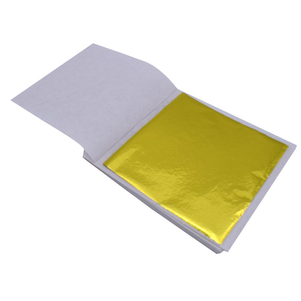 Papel de folha de ouro e prata imitação embalado individualmente para artesanato de resina epóxi faça você mesmo, papel de folha para fabricação de joias de unhas