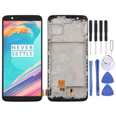 For OnePlus 5T A5010 TFT Material LCD Screen and Digitizer Full Assembly with Frame (Black)