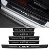 Carbon Fiber Car Door Sill Stickers Scuff Scratch for Leon Logo Threshold Strip Trunk Bumper Protect Film Accessories