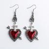 New Dark Vintage Gothic Collection Earrings Sacred Heart Goth Halloween Earrings for Women Red Oil Drop Gothic Punk Accessories