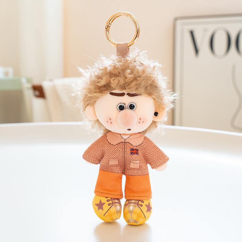Cute Little Red Book Curly Hair Freckles Fried Hair Boy Pendant Bag Keychain Ugly Bean Bag Birthday Gift Girl