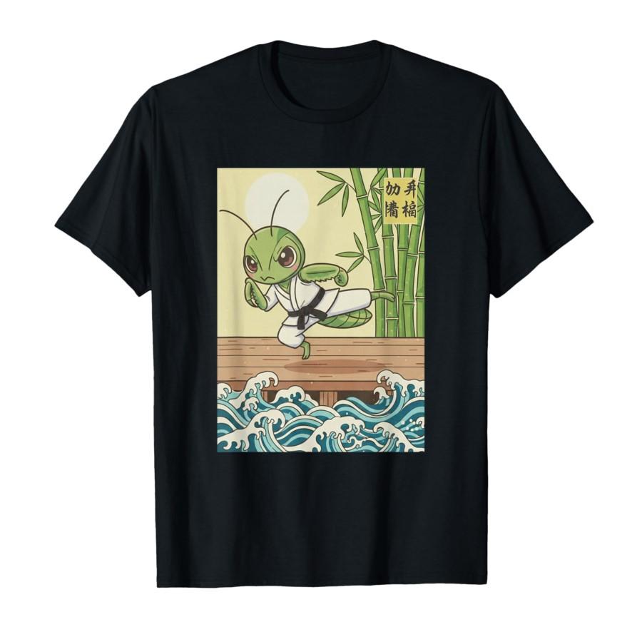 

Kawaii Martial Arts Praying Mantis T-shirt For Men Women 100% Cotton T Shirts Short Sleeve Tops 0206-1 - Men s Summer Cotton ... 5XL