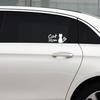 G155 13CMX6.7CM Cat Mom Car Sticker FunnyVinyl Deca Decor Black Silver for FiatStickers