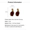 925 Copper Needle Fashion Pendant Earrings Trend Vintage Geometry Acrylic Earrings for Women 2023 Korean Bohemia Zircon Gift