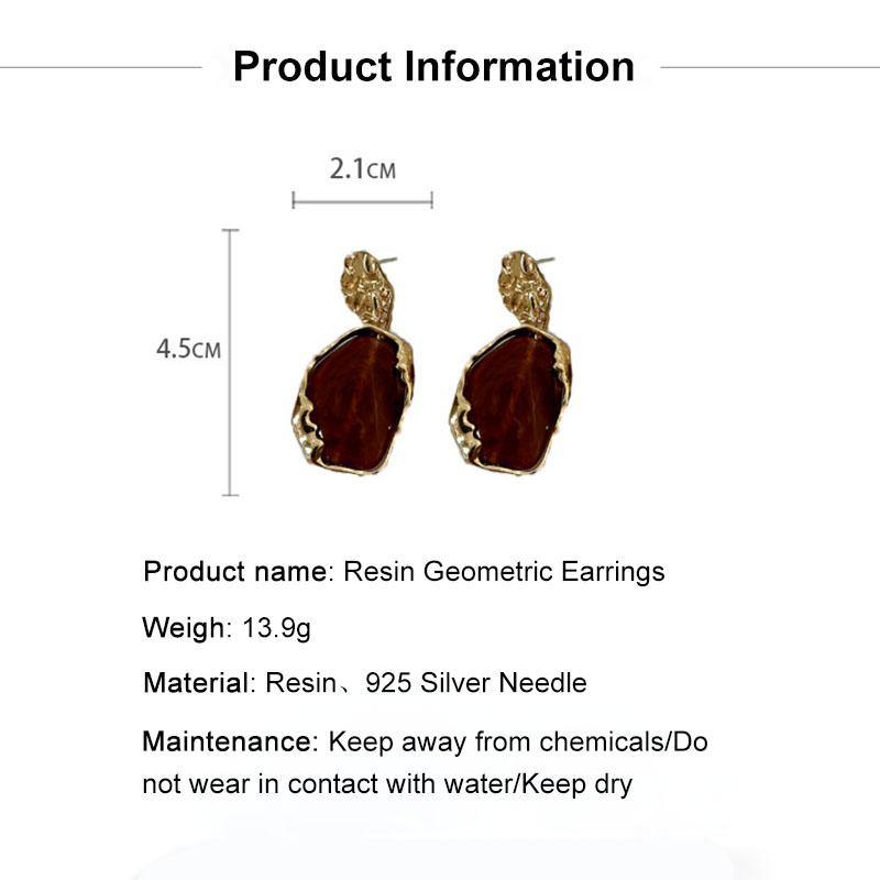 925 Copper Needle Fashion Pendant Earrings Trend Vintage Geometry Acrylic Earrings for Women 2023 Korean Bohemia Zircon Gift