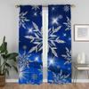 Blackout Curtains 2 Pieces Snowflake Window Curtain for Room 2 Panel Halloween Decoration Shades Tulle for Bedroom Partition