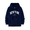 Men's Sweater European Version of Lamb Wool Loose Letter Embroidery Pocket Hooded Jacket