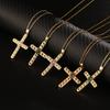 New Design Zircon Cross Pendant Necklace Stainless Steel Vintage Geometric Choker Jewelry Party Gifts For Women Girls