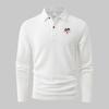 Polo Shirts for Men Switzerland Mountain Print Ribbed Long Sleeve.
