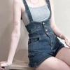 Women's Retro High-Waisted Denim Overalls - Sweet & Spicy Style, Versatile Wide-Leg, Slimming Shorts
