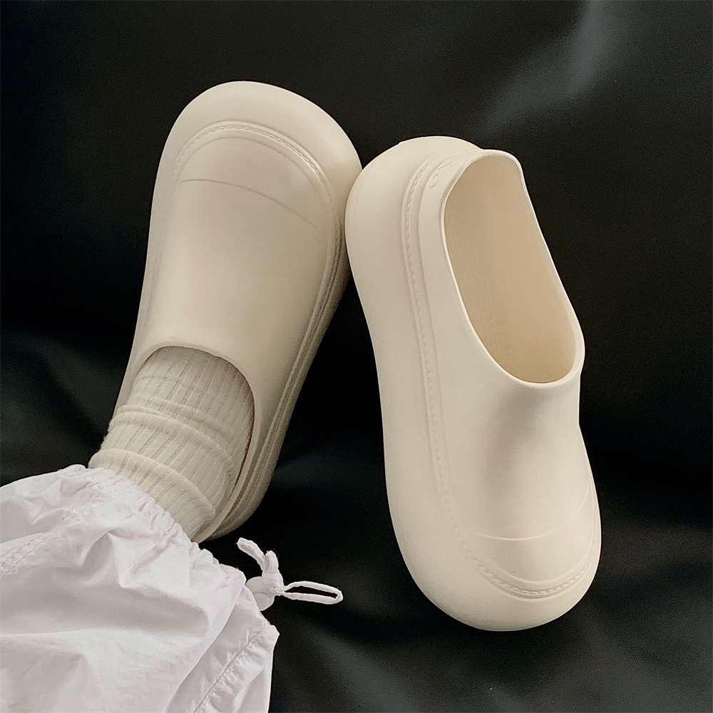 

Fashion Crestar Thick Sole Slippers For Women Summer Outdoor Anti-slip Waterproof EVA Garden Mules comfortable Beach Sandals For Ladies 36-37 белый