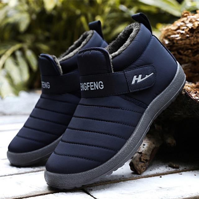 New Fashion Men Boots Fur Men Snow Boots Couple Keep Warm Winter Shoes Comfortable Botas Hombre Outdoor Men Sneakers