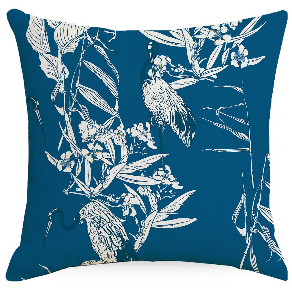 Kissenbezug mit geometrischem Blumen- und Pflanzenmuster im chinesischen Stil, Wohnzimmer, Sofa, Kissenbezug im neuen chinesischen Stil