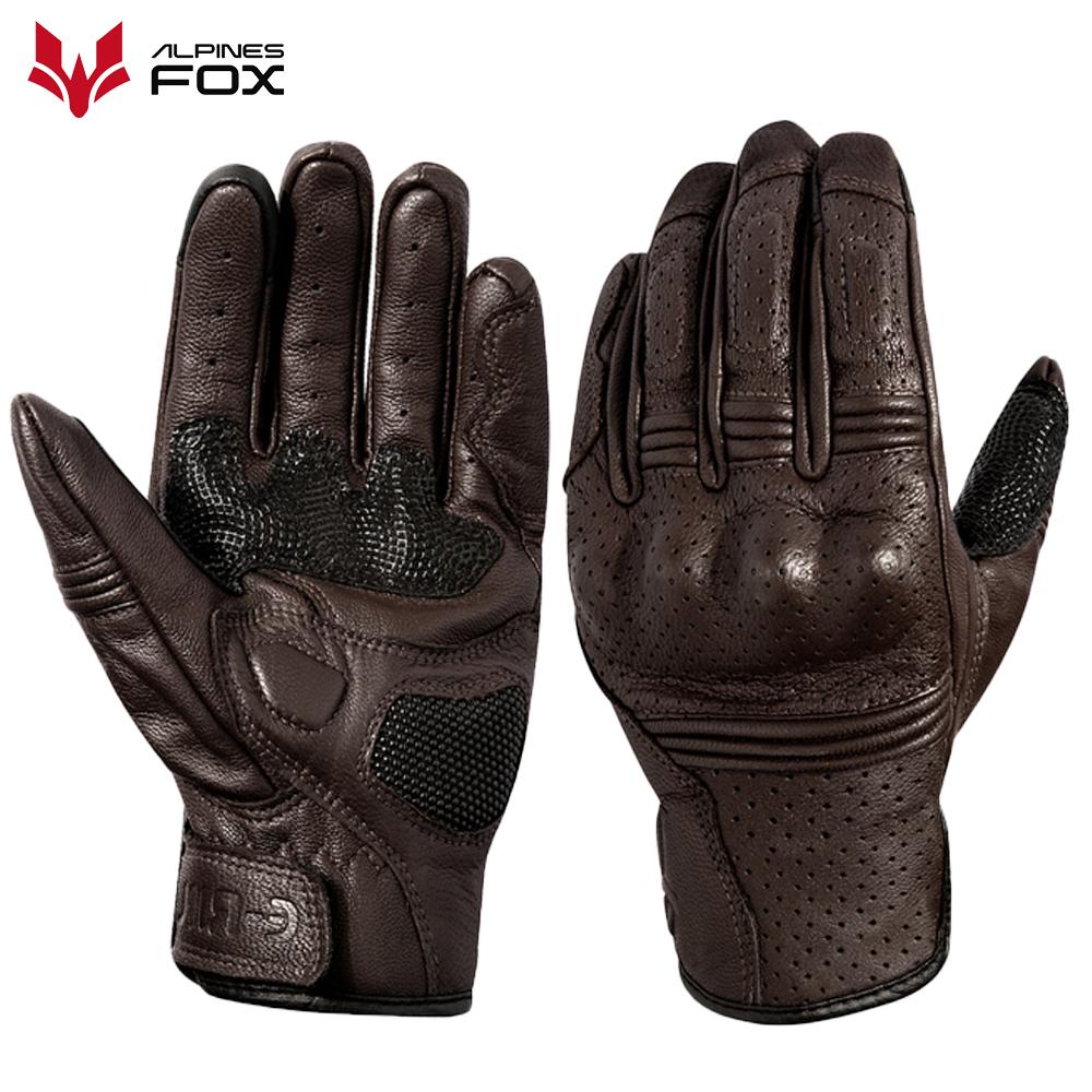 Vintage Goat Leather Motorcycle Gloves Men Women Hard Shell Protective Cycling Summer Gloves Motorbike Motorcross Riding Luvas