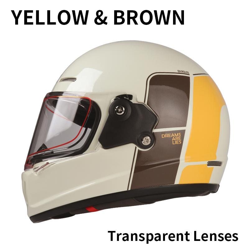 Unisex Retro Full Face Motorcycle Helmet 3C DOT Certified Four Seasons Cruise Multiple Design Options for Men And Women