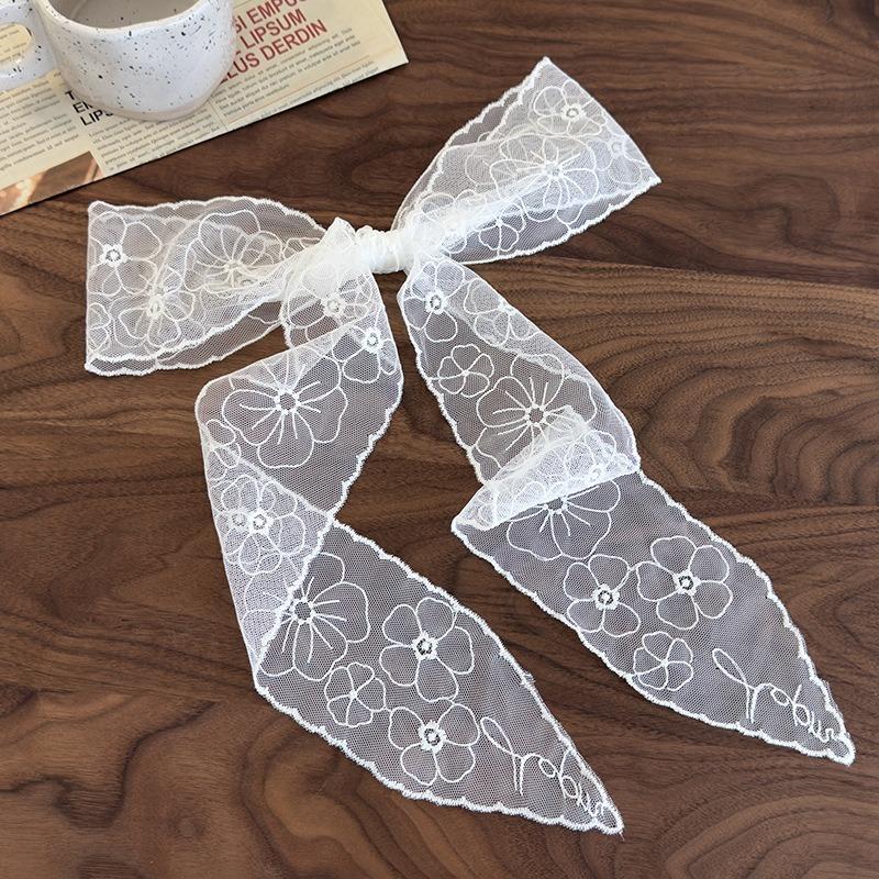 Sweet Sen Style White Lace Long Hair with Butterfly Tie Hair Rope Vigorous Girl Braid Versatile Hair Braiding Magic Weapon