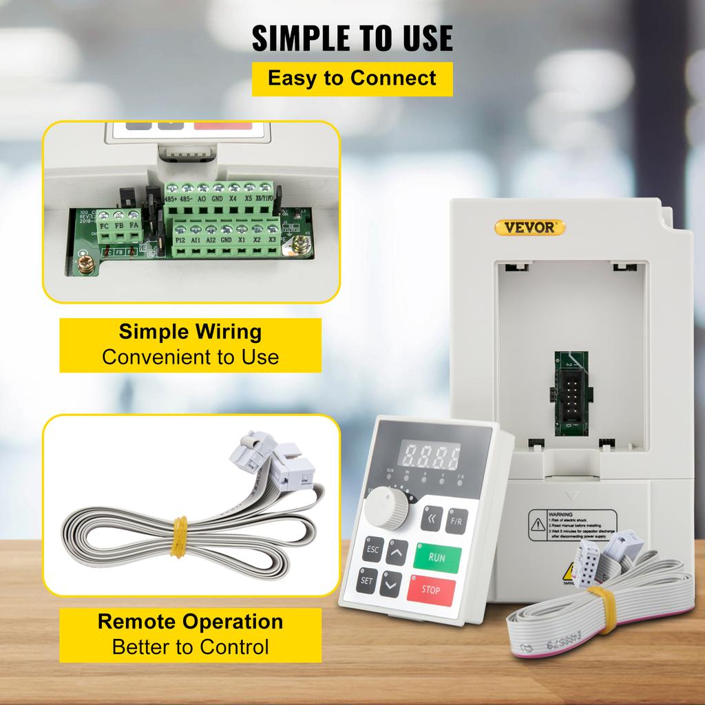 SucceBuy 2.2/3/4/7.5KW VFD Frequency Inverter 110V/220V 1/3P Input 3P Output Variable Frequency Drive CNC Motor Converter
